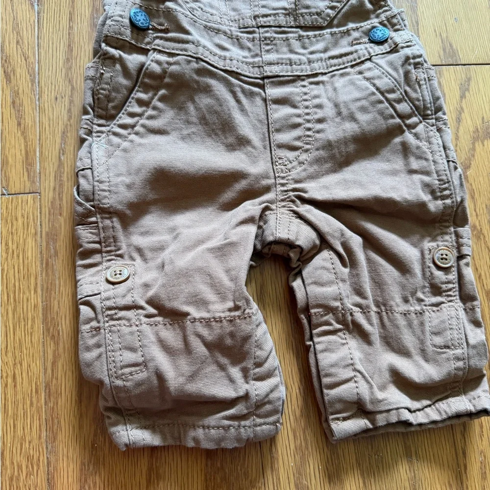 OshKosh B'gosh Tan Cargo Overalls for Kids baby boy 3 months m